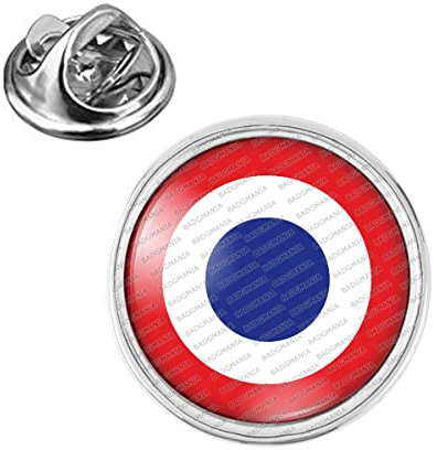 Badgmania Pin's Argenté 20mm Cocarde France Tricolore Bleu Blanc Rouge Logo 18mm Pins Bouton Epinglette
