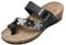 JOMIX Sommer Sandaletten Damen Leder Zehentrenner Zehenring Flip Flops Elegant Blumen Keilabsatz Sandalen (06 Schwarz Größe Klein 1 Nummer, 38 EU)