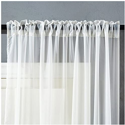 YOUCAI Sheer Voile Vorhänge Voile Gardinen Vorhang Gardinen Transparent für Wohnzimmer Schlafzimmer Kinderzimmer Vorhänge Weiss 100x250cm(1 Stück)