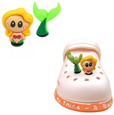 3D Meerjungfrau Schuh Charm für Clogs, fügen Sie etwas Magie und Spaß zu Ihren Schuhen hinzu, Kunststoff
