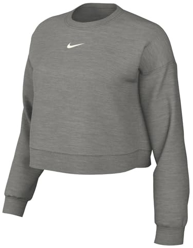 Nike DQ5761-063 W NSW PHNX FLC OOS Crew Sweatshirt Damen DK Grey Heather/SAIL Größe S