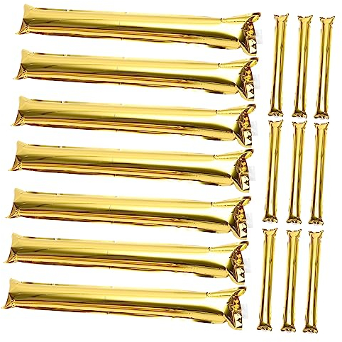 Toyvian 96 STK Fußball Langer Ballon Pompons Jubeln Aufblasbare Krachmacher Donnerstangen Folienaufblasstangen Boom-Sticks Bam Bam Langer Folienballon Jubelstock Sport Plastik Zubehör Kind