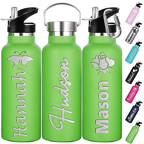 Gourde Personnalisée Avec Paille 350ml 750ml Nom Gravé Logo Bouteille Isotherme Bouteille d'eau Personnalisée En Acier Inoxydable Cadeau pour l'École Le Sport Le Bureau l'Extérieur