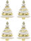 4 Gold Glitter Christmas Baubles - 9 x 6 CM, Tree Ornaments & Pendants