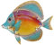 KIPPOT Metallfisch - Wandkunst Dekor, Metallfisch - Wandskulpturen, Ozean-Themed Metal Art Wanddekoration, Metall Tropische Fische Kunst Wanddekoration, Orange