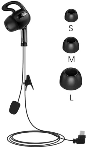GaiRen USB Type C Right Ear Referee Earphone, Headset Earhook Earpiece Fit for Upgraded V6 V4 Soccer Football Coach Intercom Radio
