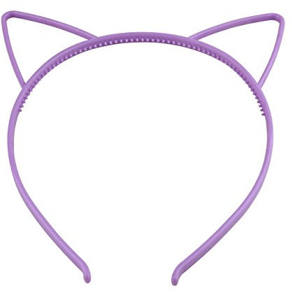 SYSUII Lot de 12 serre-têtes avec oreilles de chat - En plastique - Pour femmes et filles - Pour la vie quotidienne et les fêtes - Violet