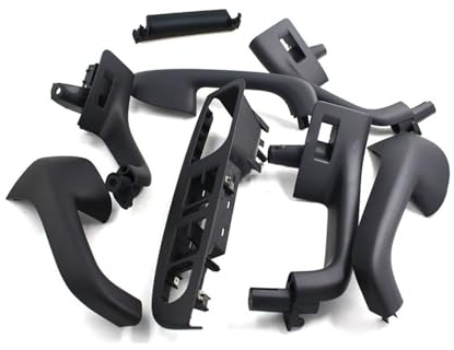 URAGER Auto Türgriff 8PCS Für VW Für GTI MK5 Für Jetta Für Golf 5 2006 2007 2008 2009 Schwarz Innen Griff Tür Greifen Schalter Lünette Tirm Abdeckung Panel Auto Innenraum Türgriff