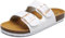 ONCAI Sandalias de Pala Mujer con Ajustable Buckle Corcho Zapatillas de Moda de Verano Mules Planas Zuecos Flores Blanco Tamaño 38.5