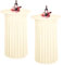 LYAFS 2er-Set Beige Stehtisch Hussen Stretch Stehtisch Tischdecke mit Rock, 80x110cm Runder Cocktail-Tischrock, Bistrotisch-Bartisch-Abdeckung für Bar, Party, Hochzeit, Banketttisch,Geburtstag