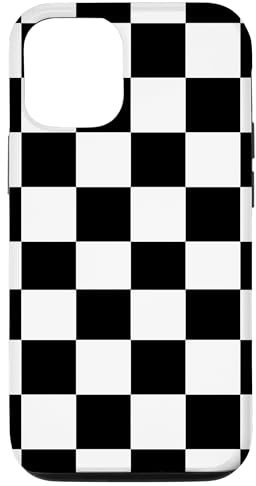 iPhone 12/12 Pro Black and White Checkered Plaid Checkerboard Pattern Case Case