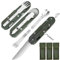 POFIBO Posate da Campeggio 3 Pezzi, 5 in 1 Set Posate Campeggio Pieghevoli Militari All'aperto Posate da Viaggio Acciaio Inox Multifunzionali Posate da Campo Accessori di Sopravvivenza da Viaggio