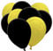 50 Luftballons - 27cm - Gelb - Schwarz - Naturlatex Luftballons für Geburtstage, Kindergeburtstage, Partys, Hochzeiten und Feste, Luft & Helium geeignet, EU Herstellung