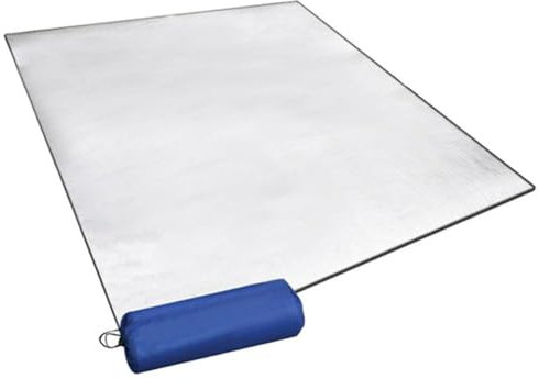 Isomatte, 200 x 200 cm, Schaumstoffmatte, Camping-Aluminiummatte, Bodenpolster, isolierende thermische wasserdichte Matte, faltbar, doppelseitiges Zelt, Aluminiumfolie, Pad für Outdoor, Camping,
