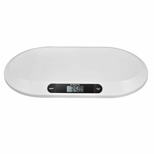 Babywaage flach digital bis 20kg Profi Tierwaage Kinder Waage LED Anzeige Automatische Abschalt Tara-Funktion für Wiegen Von Babys Kaninchen Katzen Hunden Usw