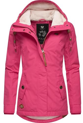 Ragwear Damen warme Winterjacke kurz mit Kapuze Monade Intl Fuchsia24 Gr. XL