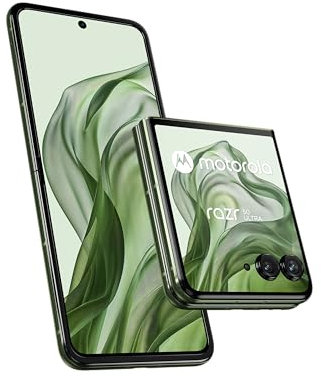 Motorola RAZR50 Ultra (Flip Phone, Schermo 6,9/4,0 FHD+, fotocamera da 50 MP, 12/512 GB, 4000 mAh, Android 14) Spring Green, include custodia protettiva premium [esclusiva di Amazon]