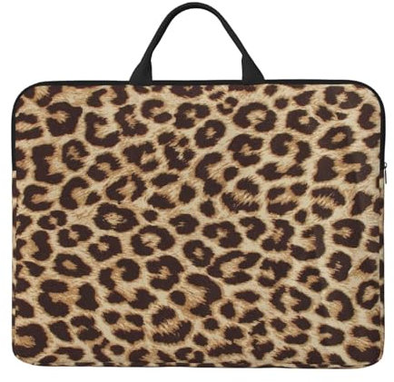 Fun leopard print Printed 14 Inch Laptop Sleeve Case with Handle Portable Computer case Laptop Bag with Zipper