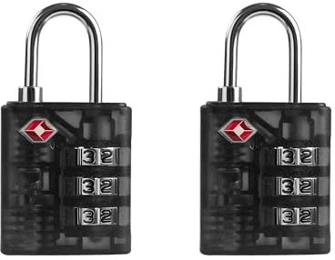 UP Security TSA-Schlösser für Gepäck, langlebiges 4-stelliges Zahlenschloss mit Warnanzeige, TSA-Safe für Koffer, Rucksäcke, Fitnessstudio-Schließfächer (Schwarz + Schwarz)