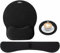 ZIBLY 3 in 1 Keyboard and Mouse Wrist Rest Pad, Wrist Support Comfortable Memory Foam Mouse Mat with Wrist Cushion Support for Office Computer Laptop Working Gaming (Black Set of 3)