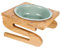 Yardwe 1ensemble Bol Céramique Surélevé pour Chat Gamelle Design Ergonomique Céramique avec Support Bois Élévation Confortable pour Repas De Votre Animal De Compagnie