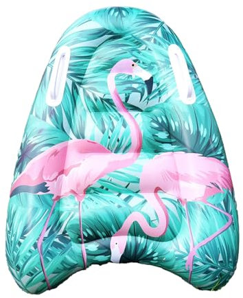 Feliciay Aufblasbares Bodyboard, leichtes tragbares Schwimmenbrett mit Griffen, Schwimmhilfen für Pool, Lernen Hilfsmatte, aufblasbares Surfbrett für Kinder und Erwachsene (Flamingo)
