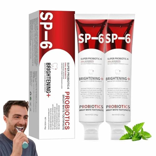 Super Probiotische-6 Zahnpasta,SP-6 Probiotische Whitening Zahnpasta,Intense Whitening Zahnpastas,6 Probiotika,Entfernung von Mundgeruchsflecken,Für Empfindliche Zähne