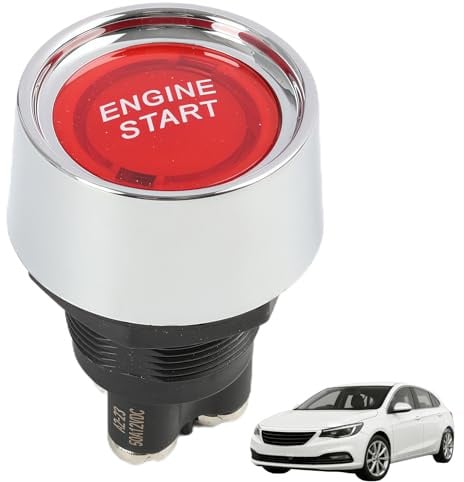 Pulsante Avviamento Auto 12V con LED, Interruttore Di Accensione a Pulsante, Avviamento Motore Auto, Accensione Universale per Motori DC 12V 50A, Interruttore Momentaneo