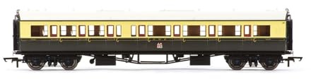 Hornby R40468 GWR Collet Coaches Corridor Composite RH 6522 Coach, Brown/Cream