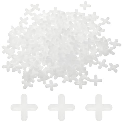 YELARXI Fliesen-Abstandshalter, Kreuz-Abstandshalter, Nivellierer, Fliesenwerkzeuge – Montage für (Boden – Wand – Keramik – Fliesen) 5 mm 3/16 Zoll & 300 Stück & Kunststoff & transparent