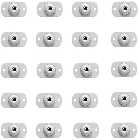 4/20PCS Self-Adhesive Caster Wheels - 45mm Stainless Steel Roller 360° Swivel Universal Furniture Wheels(20pcs)