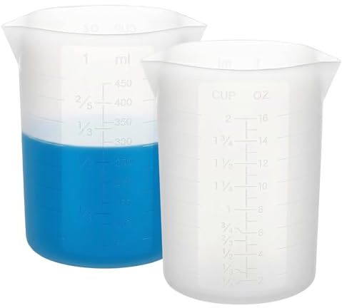2 Stück Silikon Messbecher 450ml, Silikon Messbechers Epoxidharz | Silikon Messbecher Gießpulver, Harz Messbeche für Epoxidharz, Silikon Becher zum Gießen, für Gießformen, DIY Handmade