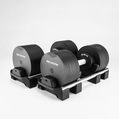 REXGYM Manubrio Regolabile Rex a Carico Variabile Pesi con Scatti da 2