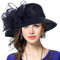 VECRY Femmes Oaks Derby Robe Église Cloche Capelines Bowler Chapeaux de Mariage (Noir)