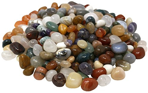Edelstein Trommelsteine im Natur Mix, 1000 g, kleine Steine 0,5 bis 1 cm, 250 bis 300 Steinchen