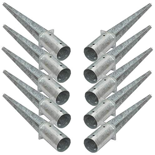 EXCOLO Einschlagbodenhülse Rund 80 mm – 10er Set – Feuerverzinkt – Einschlaghülse für Holzpfosten Ø 80 mm – Pfostenträger ohne Betonieren – Bodenhülse für Holzzaun & Lamellenzaun
