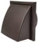 Kair Brown Cowled Outlet Grille 183mm External Dimension Wall Vent with 150mm - 6 inch Round Rear Spigot and Wind Baffle Backdraught Shutter