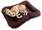 4L Textil KLEO Hundebett Grosse Hunde waschbar Hundekissen Grosse Hunde Hundematte Hundematratze Hundekissen XXL (XL-130x110 cm, Braun(Mit Reißverschluss))