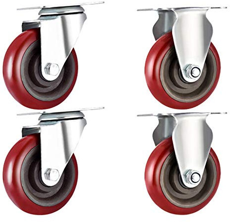 LRBBHJL Lenkrollen Möbelrollen,4-Zoll-Polyurethan-Schwenk Lenkrollen,Universalrollen Mit Bremse,Laufkatze Silent Wheel Industrial Pulley/A / 4in