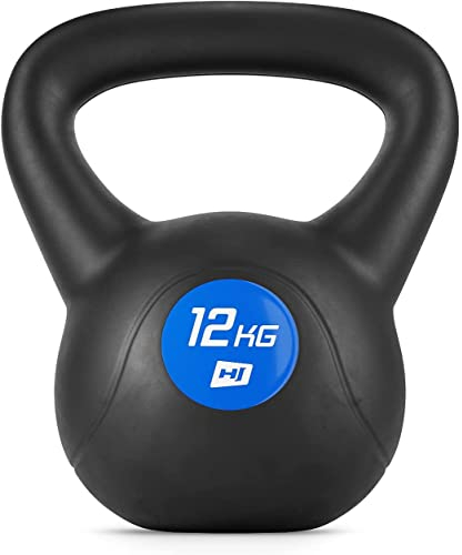 Hop-Sport Kettlebell - Kugelhantel für geräuscharmes und bodenschonendes Training - Schwunghantel in Größen von 4kg bis 20kg (12kg)