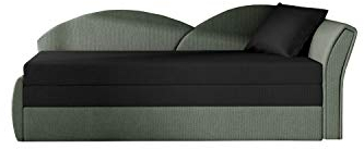 Sofa mit Schlaffunktion und Bettkasten, Couch für Wohnzimmer, Schlafsofa Federkern Sofagarnitur Polstersofa Wohnlandschaft mit Bettfunktion - ARGEA (Schwarz+Khaki (Alova 04+Alova 10), Sofa Rechts)