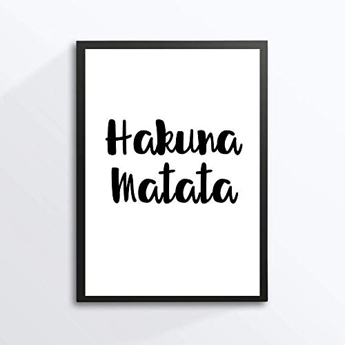 Din A4 Kunstdruck ohne Rahmen - Spruch - Hakuna Matata - Typographie - Druck Poster Bild