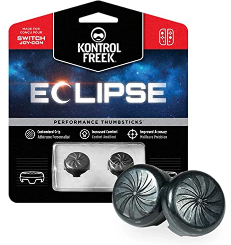 KontrolFreek Eclipse für Nintendo Switch Joy-Con und Switch Lite | 2 Performance Thumbsticks | 2 Low-Rise Convex | Schwarz