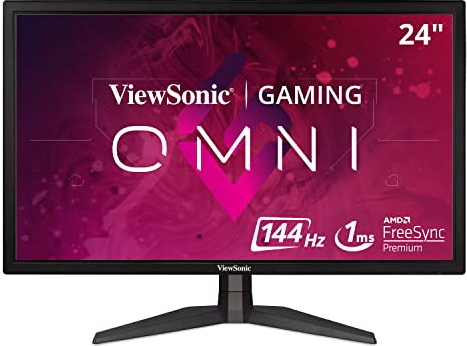 Viewsonic VX2458-P-MHD 60 cm (24 Zoll) Gaming Monitor (Full-HD, FreeSync, 1 ms, 144 Hz, HDMI, DP, geringer Input Lag) Schwarz