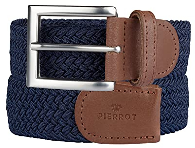 Pierrot Geflochtener Gürtel Herren - Stoffgürtel Stretchgürtel Flechtgürtel Elastischer Gürtel Golfgürtel für Männer - Handwerkliche Herstellung