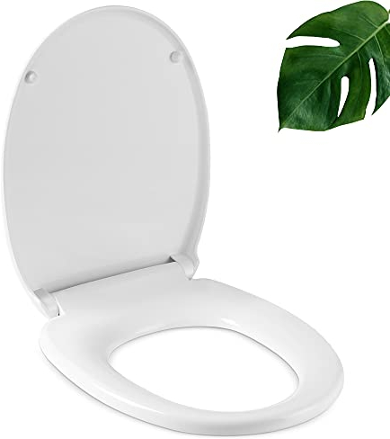 Sedile WC Uten, Tavoletta Wc Antibatterico, con Sgancio Rapido, Facile da Pulire e Montare, a Forma di O, Senza Dispositivo Tampone, Sedile WC