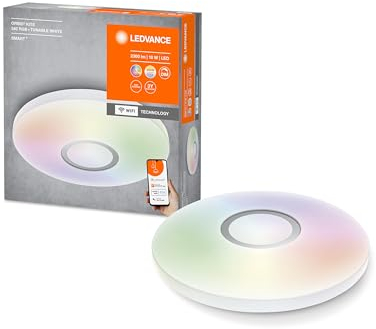 LEDVANCE Smarte LED Wand-und Deckenleuchte für Innen mit WiFi Technologie, Lichtfarbe änderbar (3000K-6500K), RGB Farben änderbar, Weiss, 340mm, Kompatibel mit Google und Alexa, SMART+ ORBIS KITE RGBW