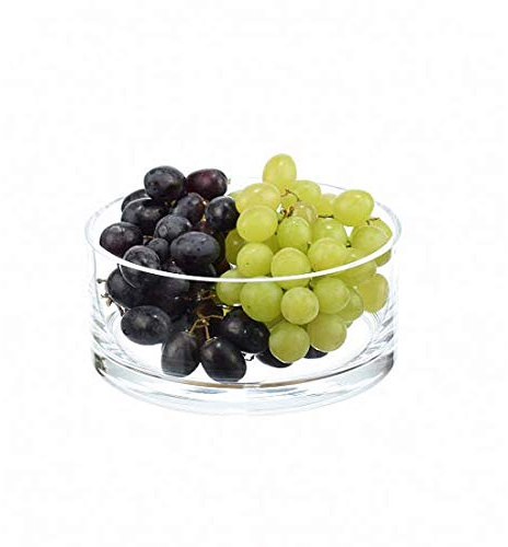 EMH Mittelgroße handgefertigte Glasschale für Obstsalat, Ø18 cm