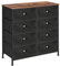 SONGMICS Fabric Chest of Drawers 8 Drawers Large Console Storage Clothes Storage Cabinet Industrial Style Metal Frame Wood Surface for Bedroom, Hallway, Rustic Brown and Black LVT24H