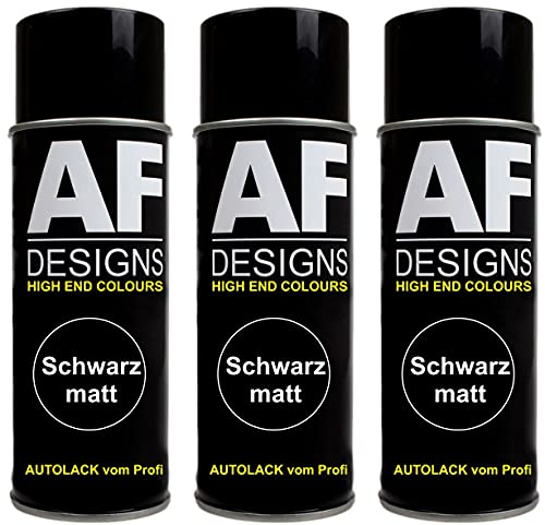 Alex Flittner Designs Noir Mat Bombe aérosol3x Spray Mattes Spray Peinture Vernis Voiture